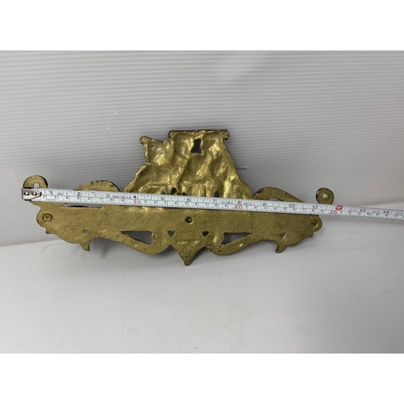 Vintage Wall Mount Bulldog Dog Pipe Holder Smoking Rack Figural Ornate Brass - Picture 8 of 11